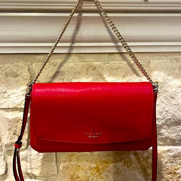 KATE SPADE NEW YORK red(candied cherry) saffiano leather laurel way hand… - Picture 1 of 9